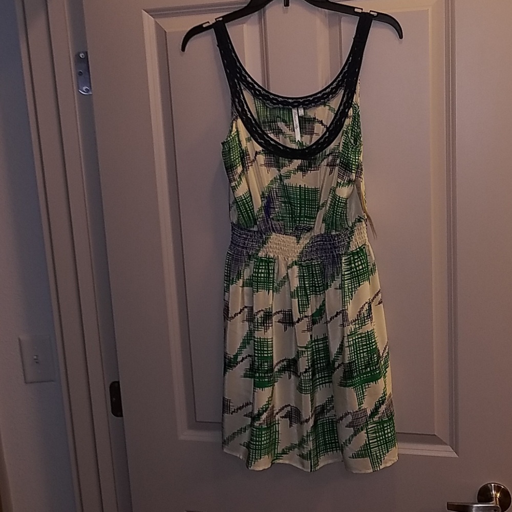 Embroided blue colllar on summer dress